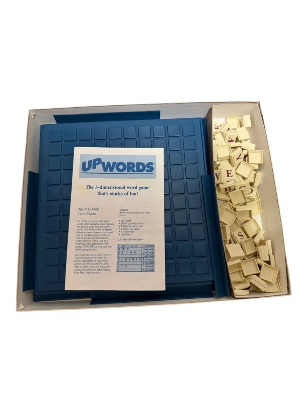 UPWords 3D Word Board Game Tiles Letters Milton Bradley 1997 Complete - Picture 6 of 8